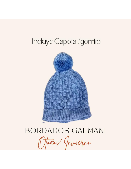 Conjunto Chaqueta y culotte de punto con gorrito